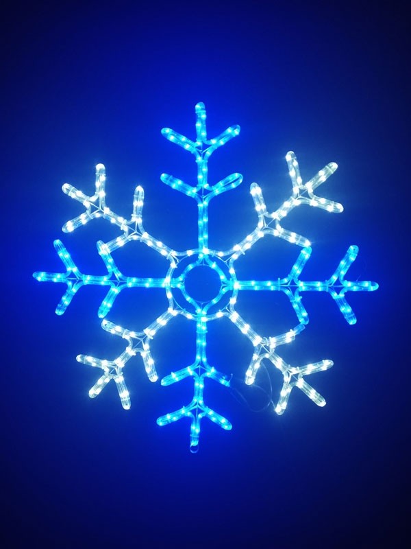 LED ROPE LIGHT SNOWFLAKE - BLUE / WHITE