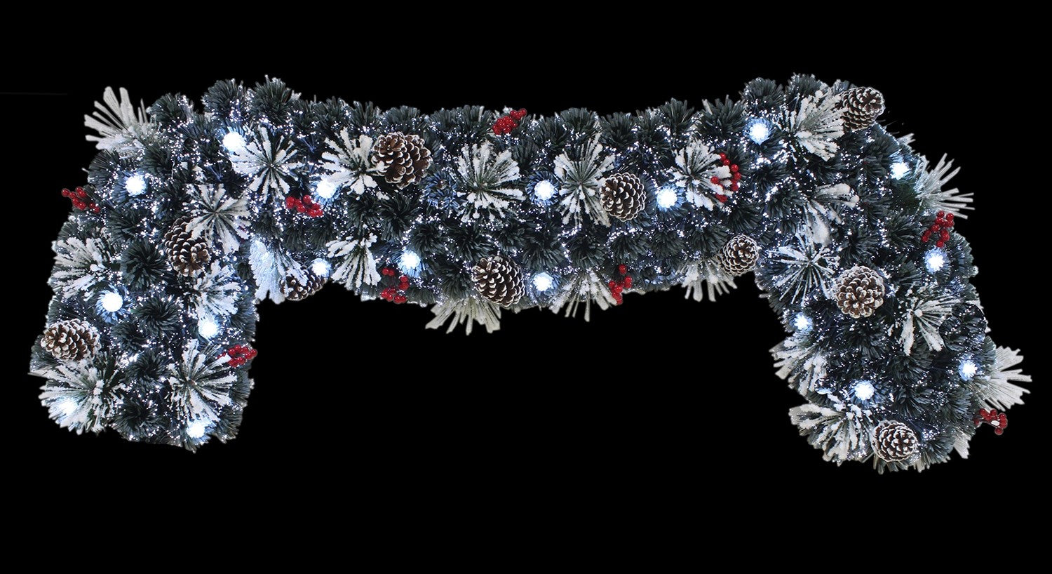 2m FROSTED WINTER BLITZ FIBRE OPTIC GARLAND christmasshackaustralia