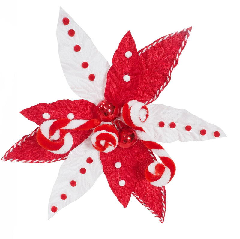 COMING SOON - CANDY CANE BAUBLE POINSETTIA CLIP
