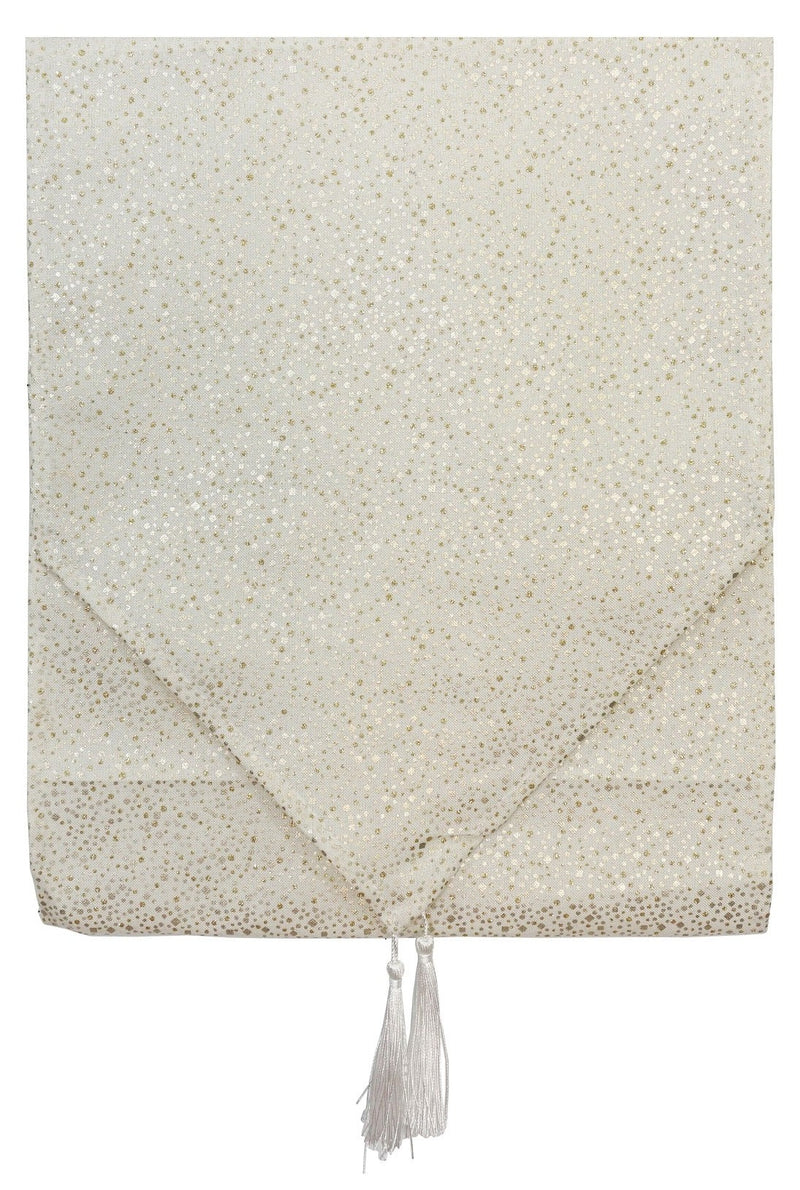 Classic Foil Table Runner with Polka Dot Design - 180 x 32cm
