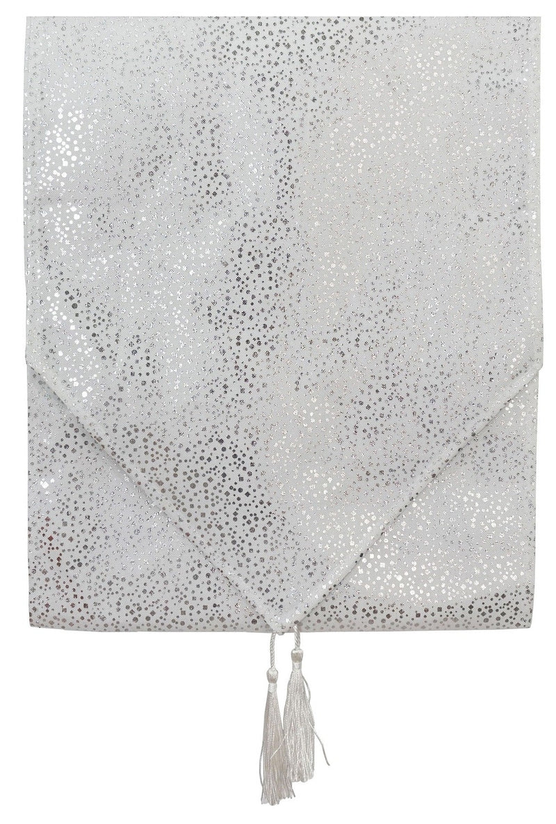 Classic Foil Table Runner with Polka Dot Design - 180 x 32cm