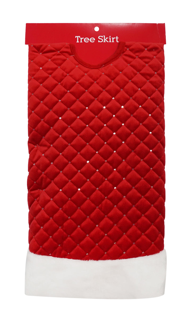 VELVET QUILTED TREE SKIRT