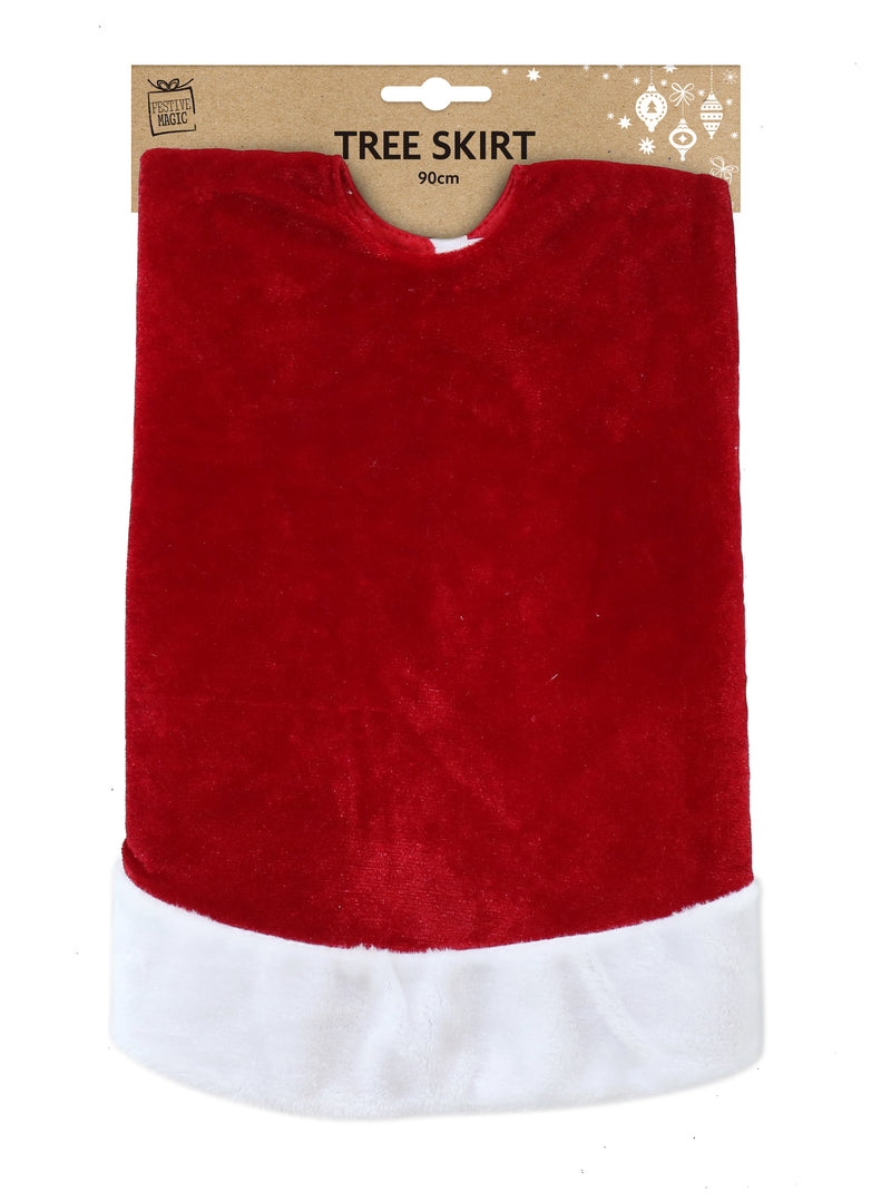 Velvet Tree Skirt with Snow Edge (108cm)