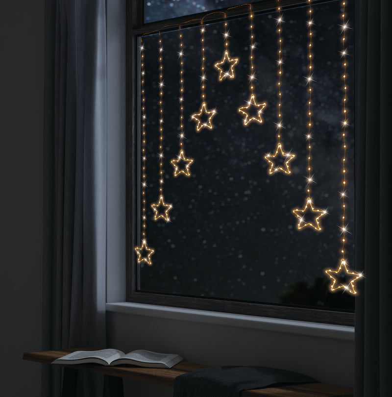 COMING SOON - LED WIRE STAR CURTAIN 9pc