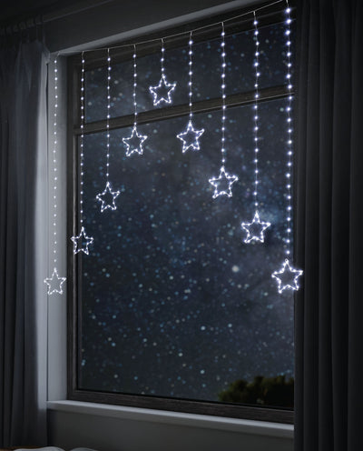 COMING SOON - LED WIRE STAR CURTAIN 9pc