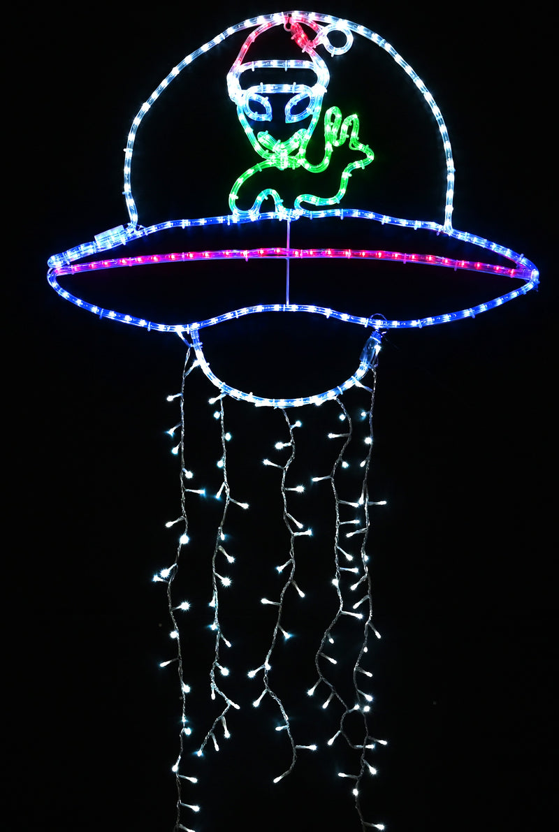 LED R/LIGHT ALIEN IN UFO WATERFALL