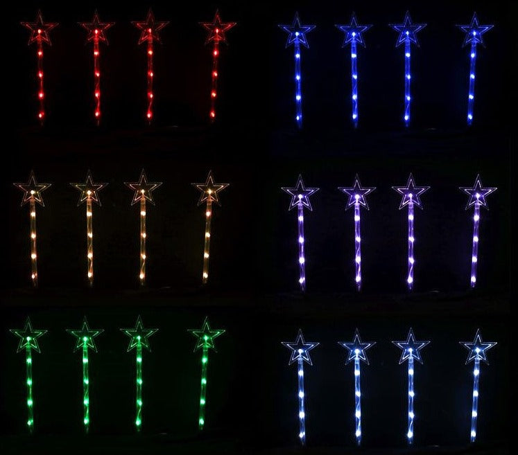 LED LIGHTSHOW STAR/TREE PATH LIGHT 4pk