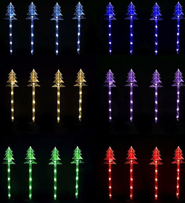 LED LIGHTSHOW STAR/TREE PATH LIGHT 4pk