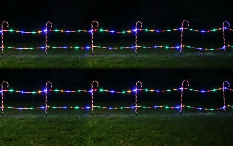 COMING SOON - SOLAR LED CANDY FENCE 12pc - MULTICOLOUR