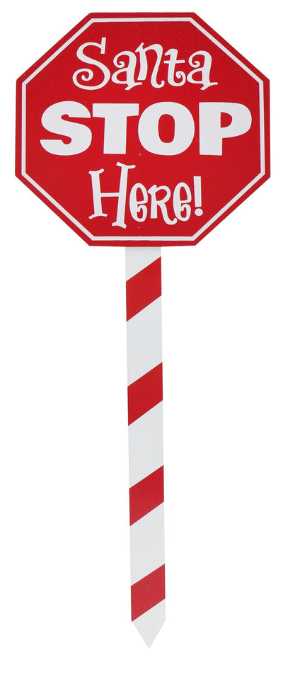 SANTA STOP HERE STAKE