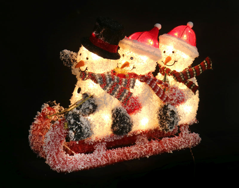 LED FROSTY SNOWMEN ON SLED