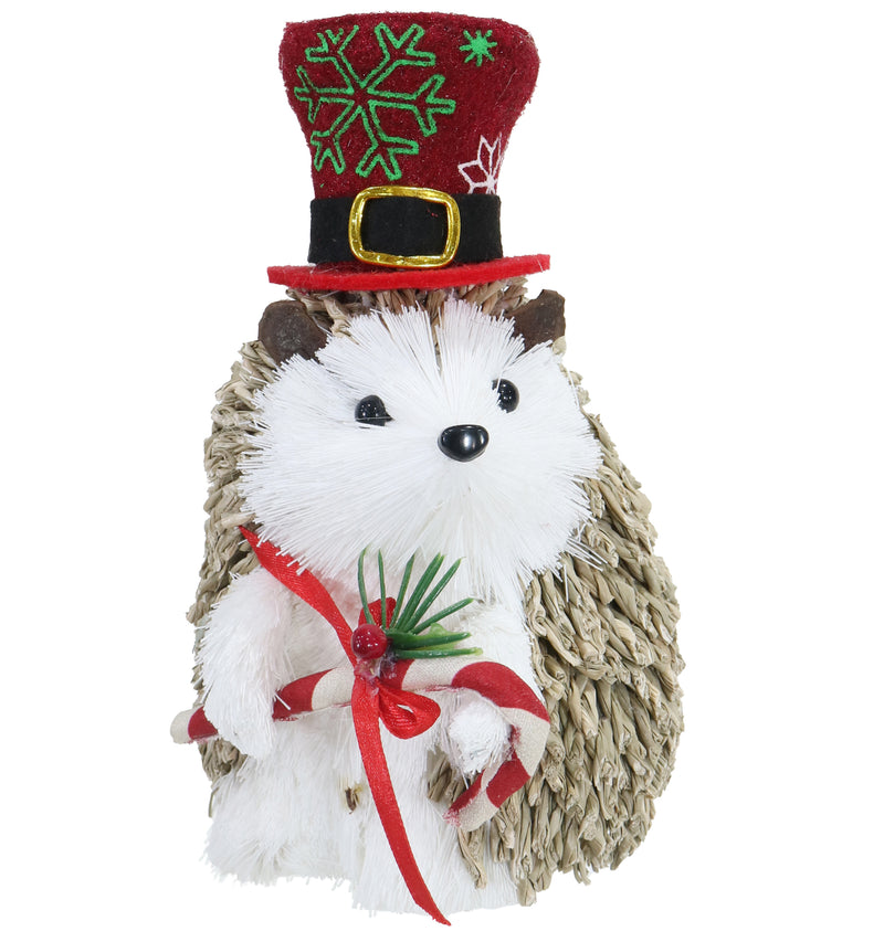 COMING SOON - SISAL HEDGEHOG w/TOP HAT & CANDY CANE