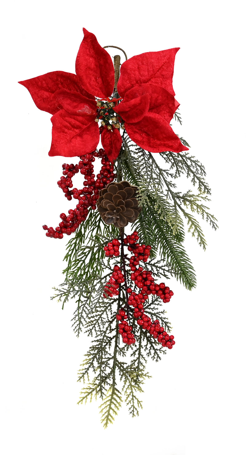 Poinsettia Pine Hanger (22 x 45cm)