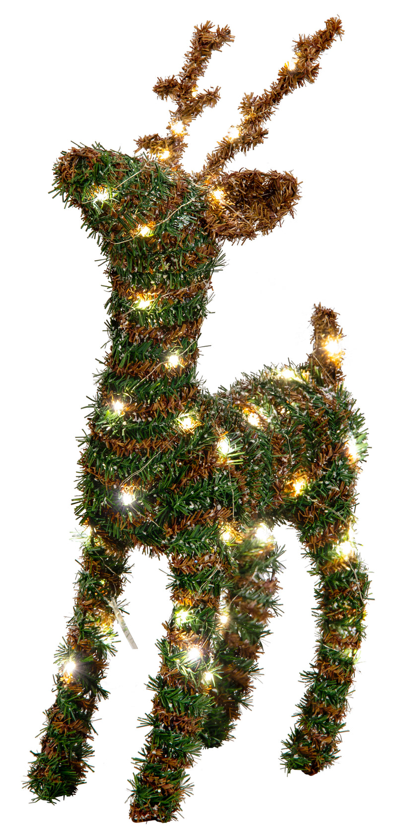 66cm LED SNOWY FROSTED TINSEL REINDEER