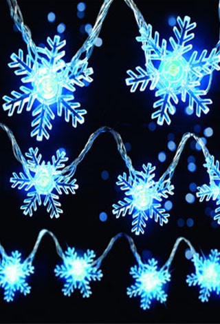 80pc BLUE SNOWFLAKE LED LIGHTS