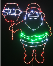 50cm LED COPPER LIGHTS SANTA WITH STOP SIGN