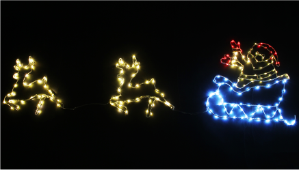 LED COPPER LIGHTS REINDEER & SLEIGH