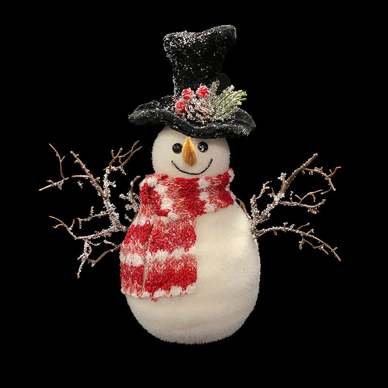 WHITE SNOWMAN w/SCARF & TOP HAT