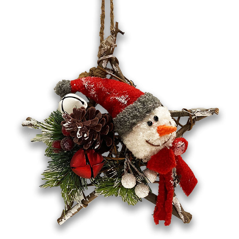 COMING SOON - 20cm HANGING STAR w/SNOWMAN