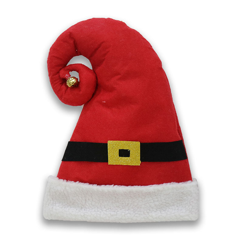 CHUNKY CURLY SANTA HAT WITH BELLS