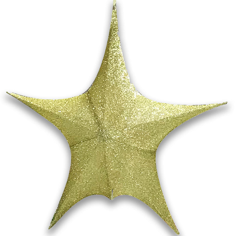 80cm POP-UP TINSEL STAR - GOLD