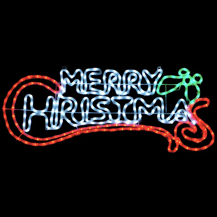 MERRY CHRISTMAS RED RIBBON SIGN