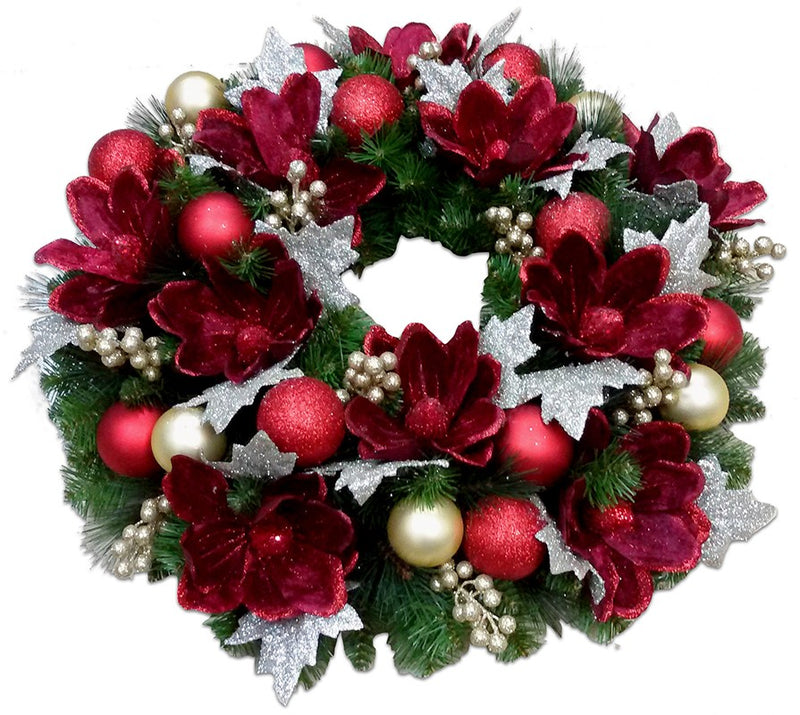 24" DECORATED MAGNOLIA WREATH