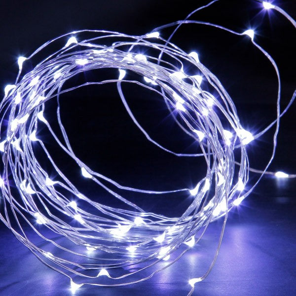 20pc B/O COOL WHITE COPPER WIRE LIGHTS