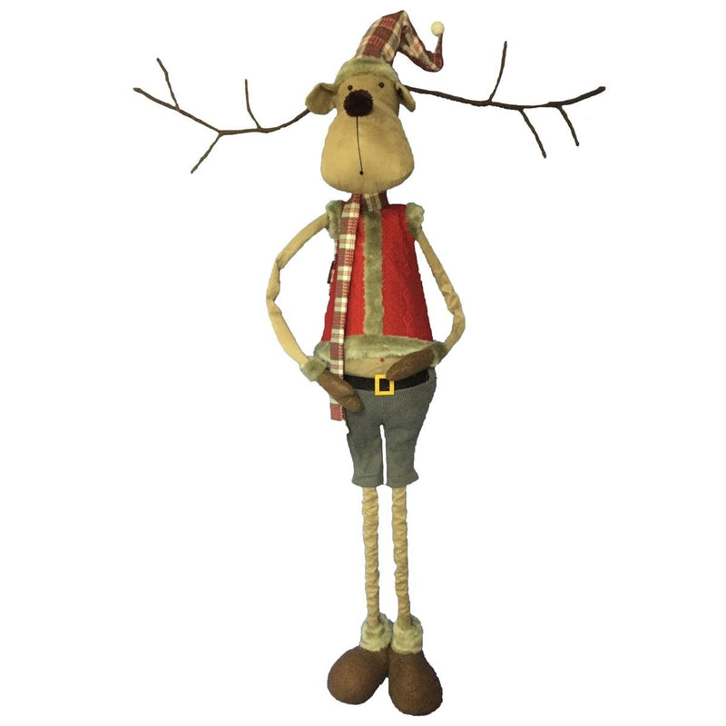 1.48m - 1.9m GIANT STANDING REINDEER WITH TELESCOPIC LEGS