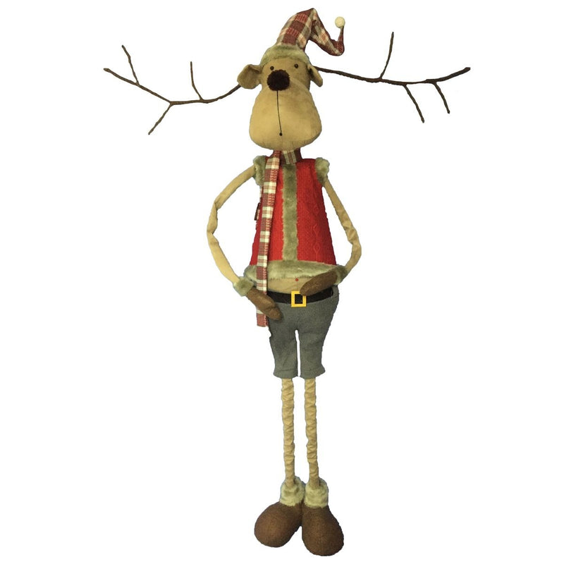 1.48m - 1.9m GIANT STANDING REINDEER w/ TELESCOPIC LEGS