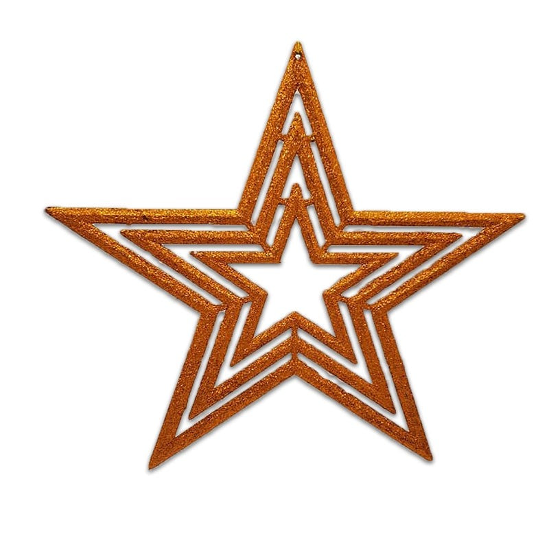 30cm GLITTER 3 LAYER STAR - COPPER