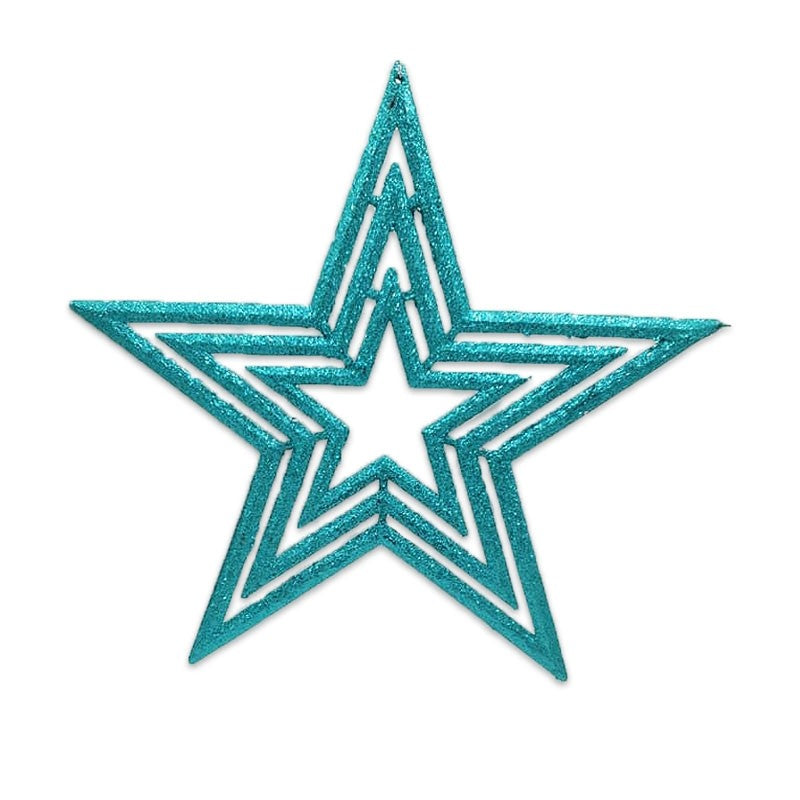 30cm GLITTER 3 LAYER STAR - TIFFANY BLUE