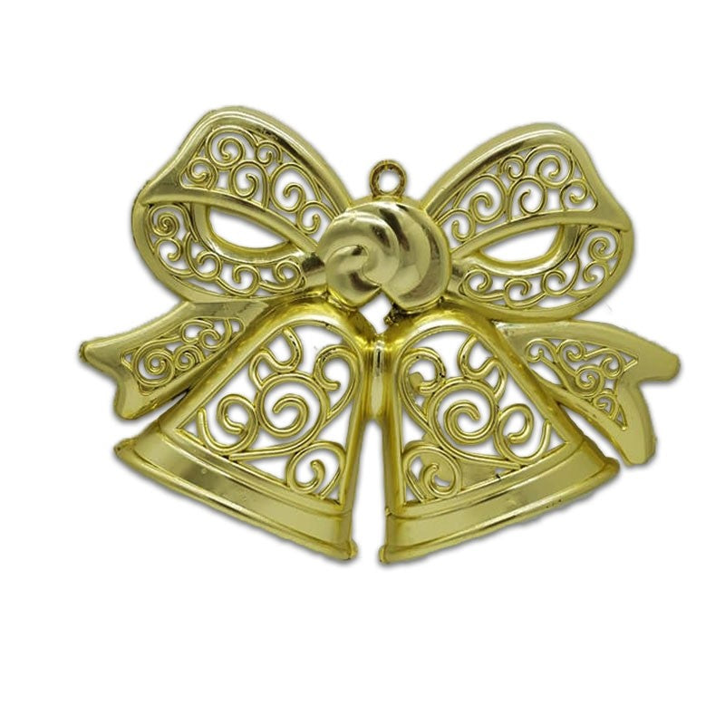 22cm SHINY TWIN BELL ORNAMENT - GOLD