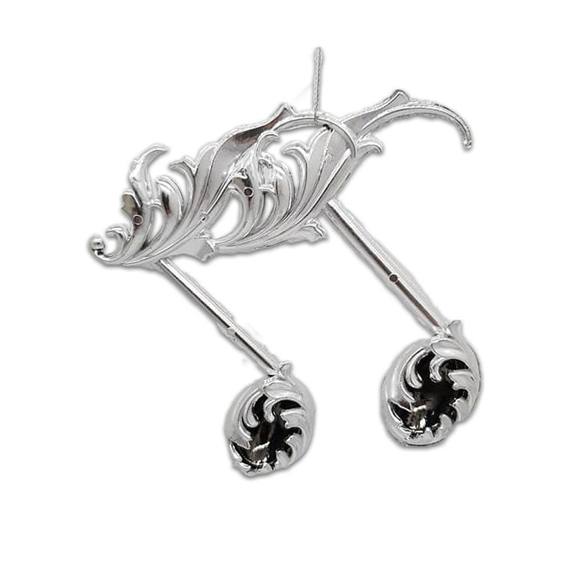 15cm SHINY DOUBLE NOTE ORNAMENT - SILVER