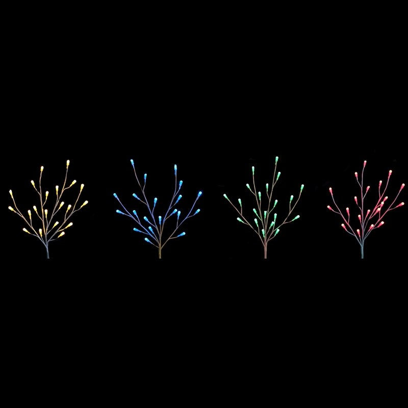 4pc LED BERRY TREE GARDEN STAKES - MULTICOLOUR