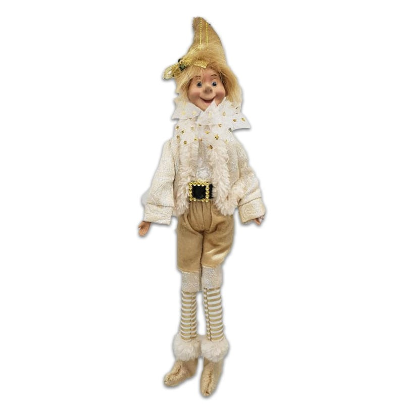 14" HANGING POSABLE JESTER BOY - CHAMPAGNE