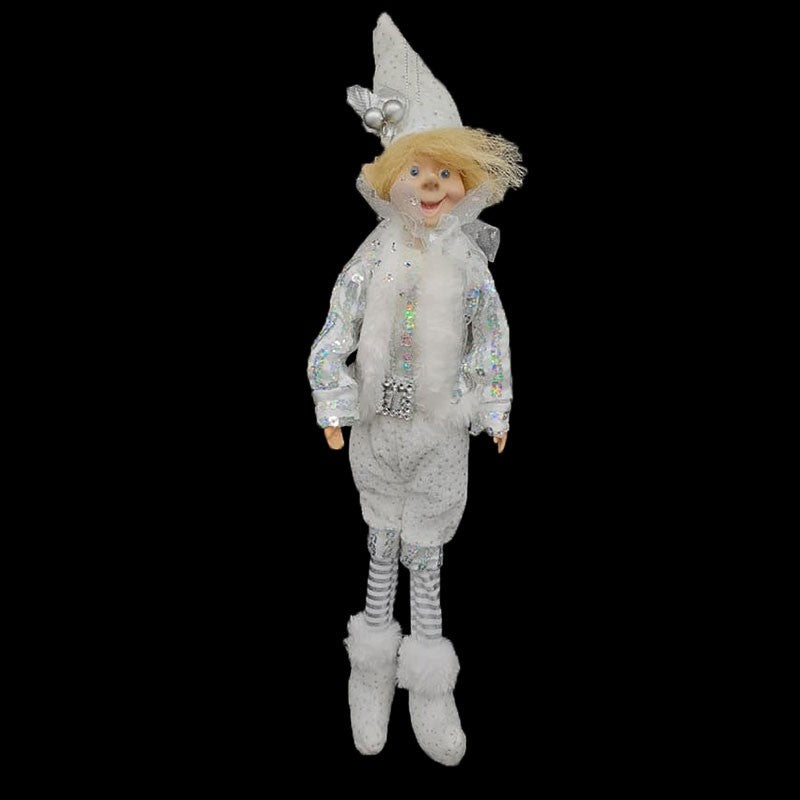 14" HANGING POSABLE JESTER BOY SILVER