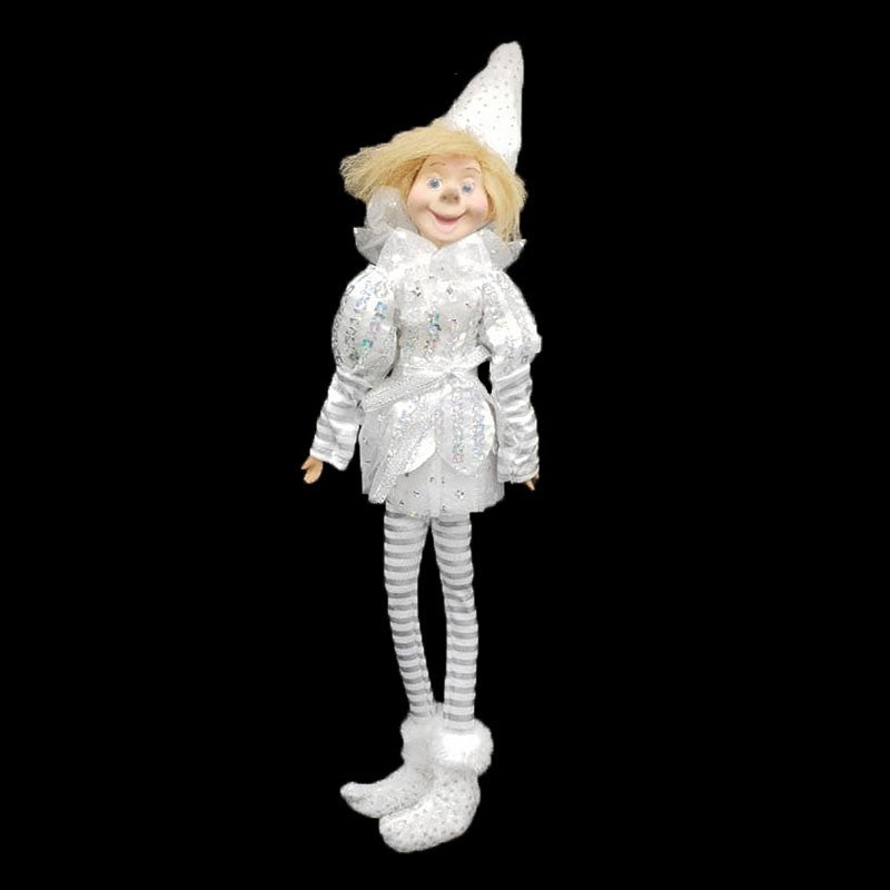 14" HANGING POSABLE JESTER GIRL - SILVER