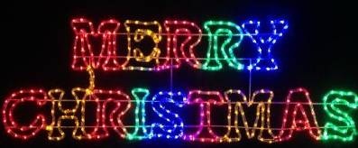 MULTICOLOUR LED ROPE LIGHT MERRY CHRISTMAS SIGN