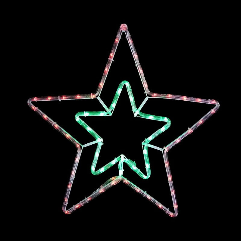 SOLAR LED ROPE LIGHT STAR - RED / GREEN