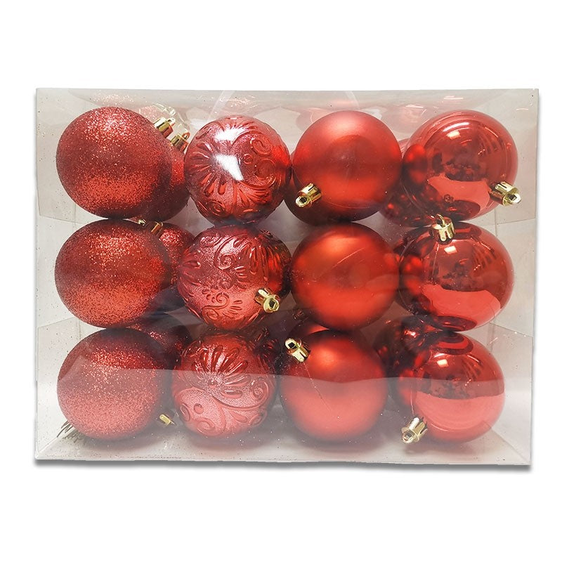 70mm X 24pc BAUBLE BARREL - RED