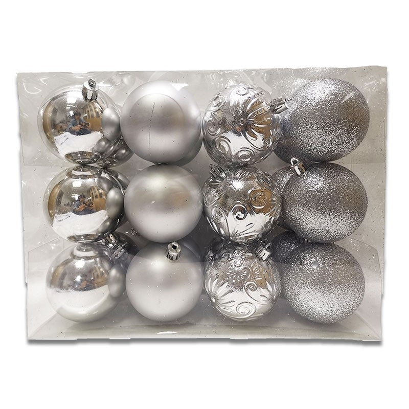 70mm x 24pc BAUBLE BARREL - SILVER