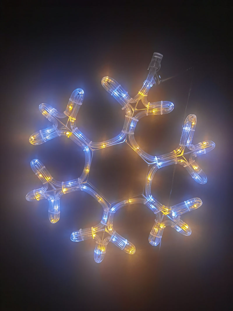 33cm LED ROPE LIGHT SNOWFLAKE - WHITE / WARM WHITE