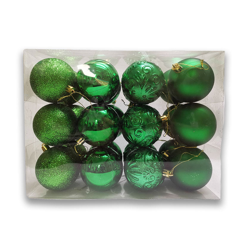 70mm X 24pc BAUBLE BARREL - GREEN