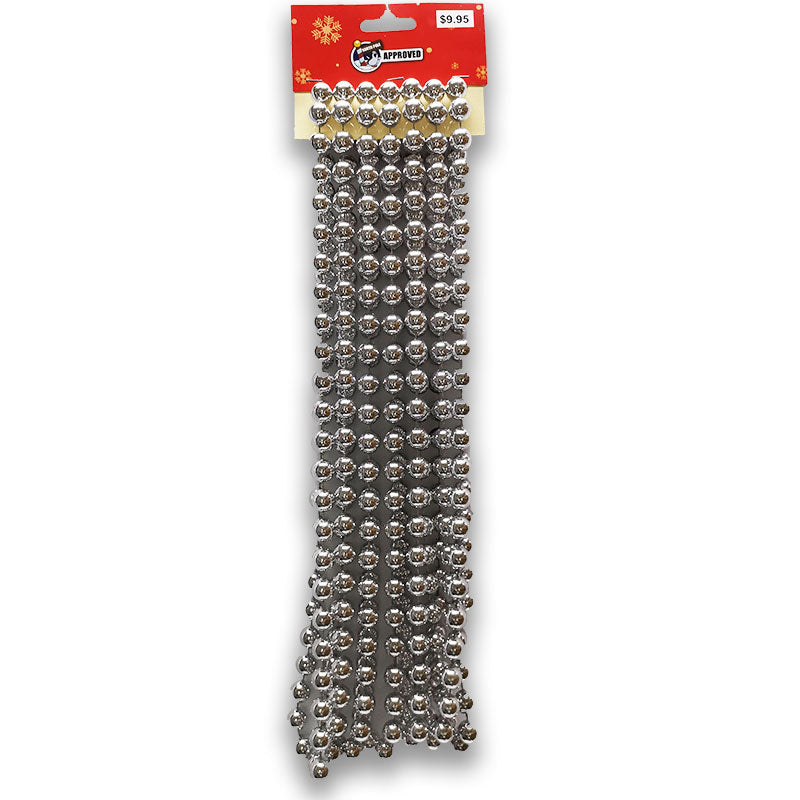 5m SHINY BEAD GARLAND - SILVER