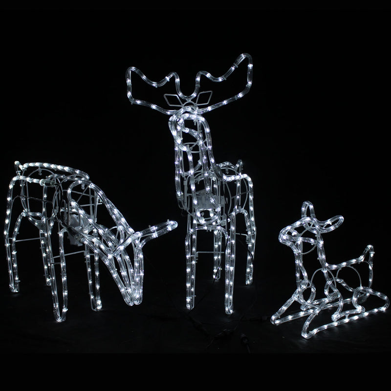 COMING SOON - 3pc ANIMATED DEER FAMILY - COOL WHITE