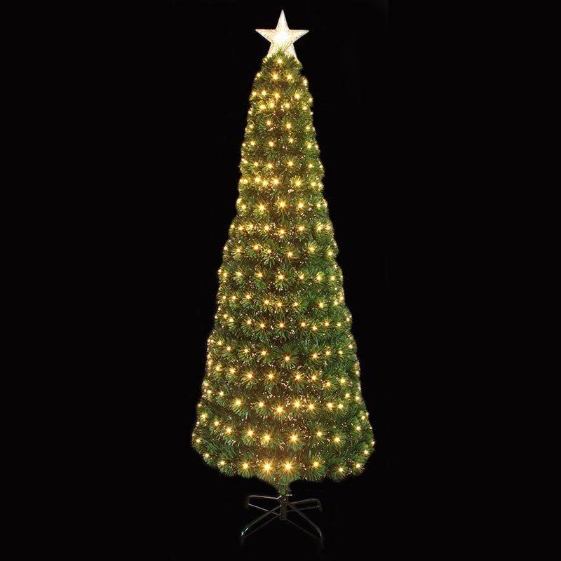 SHIMMER WARM WHITE FIBRE OPTIC GREEN TREE - WARM WHITE