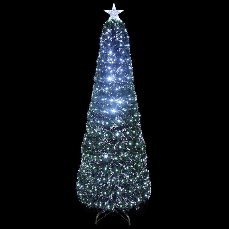 180cm / 6ft SHIMMER COOL WHITE FIBRE OPTIC GREE TREE - COOL WHITE