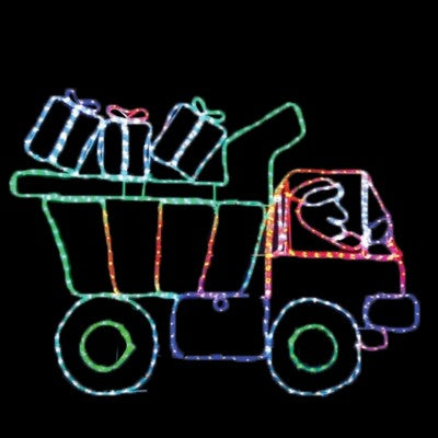 LED ROPE LIGHT SANTA TRUCK WITH GIFTS